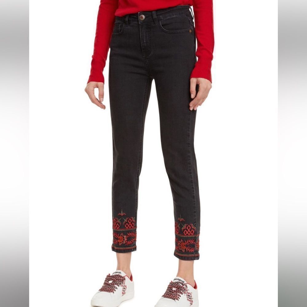 Desigual Embroidered Jeans “Calipso” Size 14